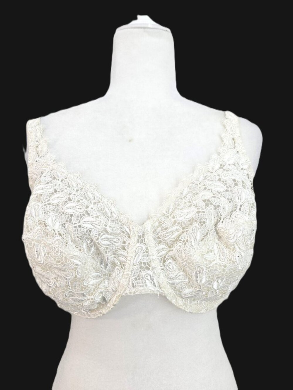 Vintage Playtex Secrets 4302 Ivory White Lace Underwired Bra Women Size 38DD